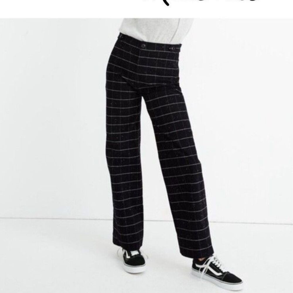 Madewell Women’s Slim Emmet Wide Leg Pant Donegal Windowpane Preppy, 24